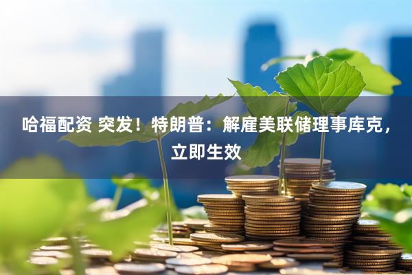哈福配资 突发！特朗普：解雇美联储理事库克，立即生效